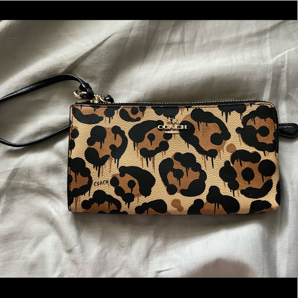 Coach Leopard Printed Wristlet